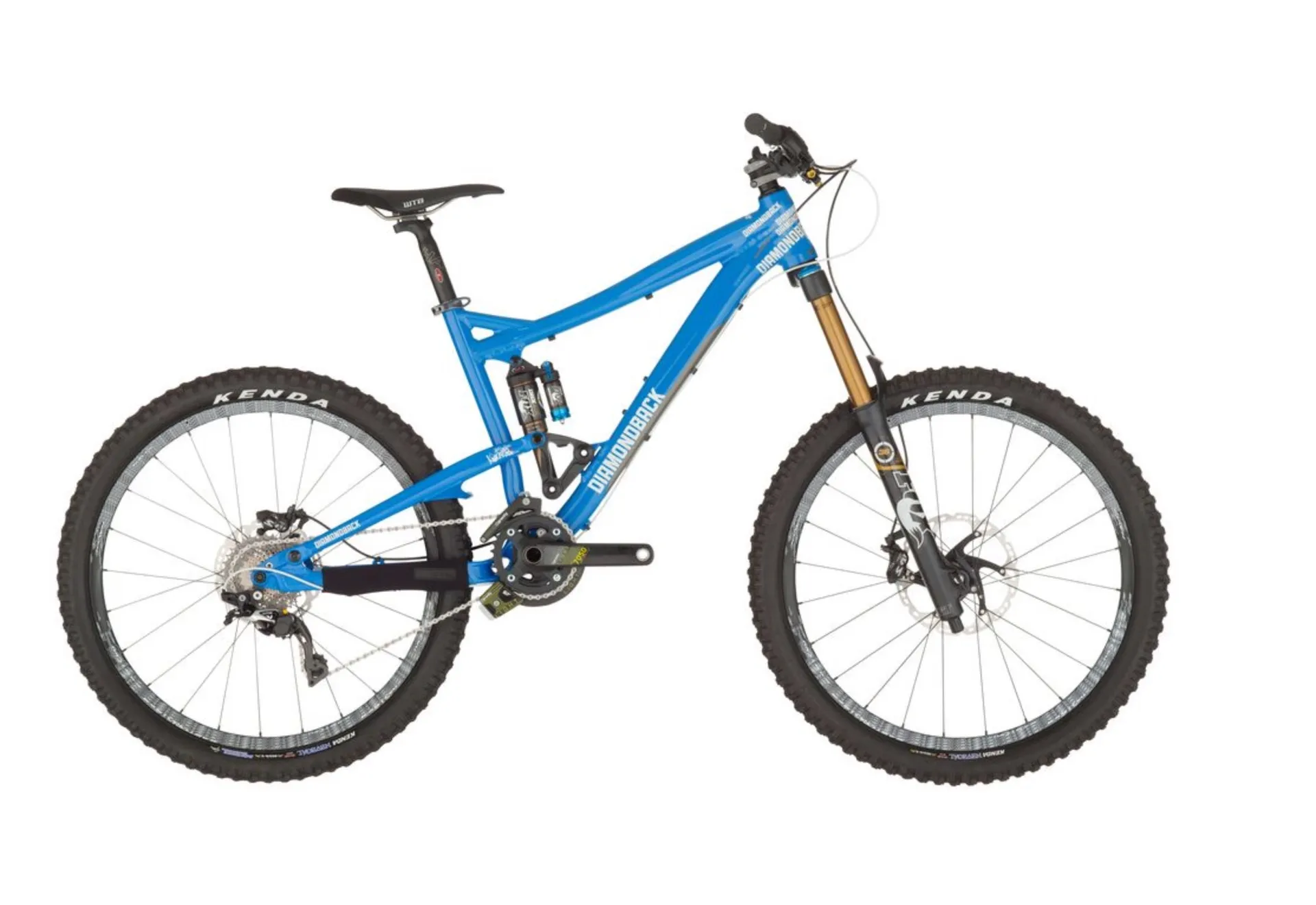 A blue mountain bike
