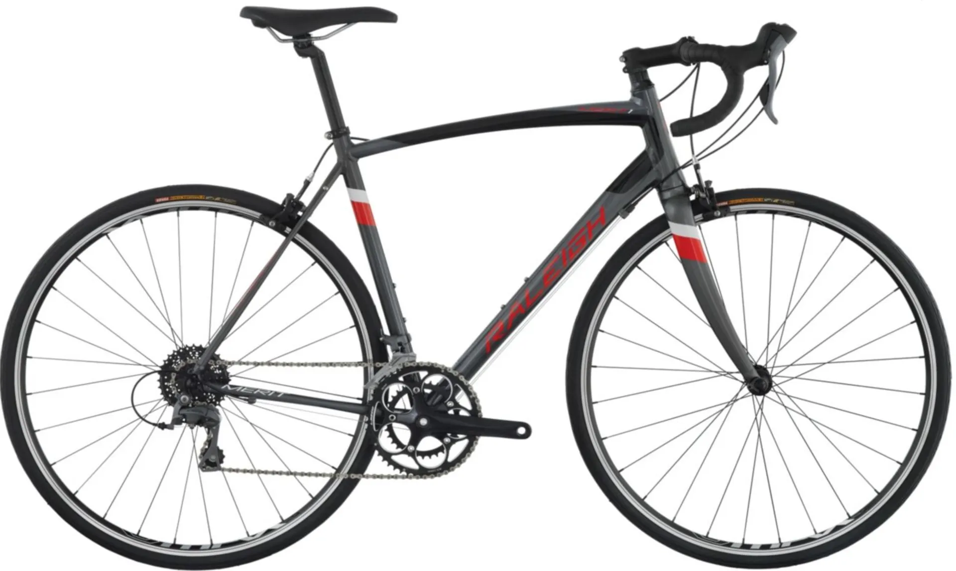 A black and red bicycle