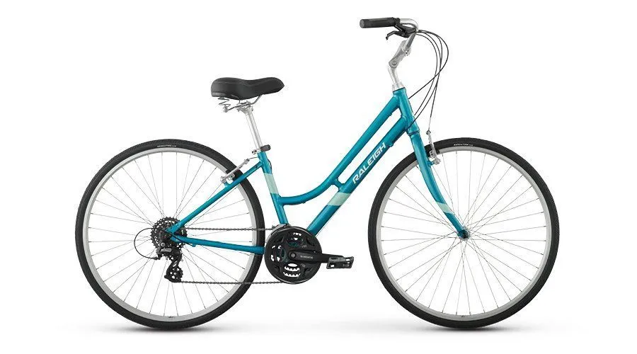 A blue and white bicycle